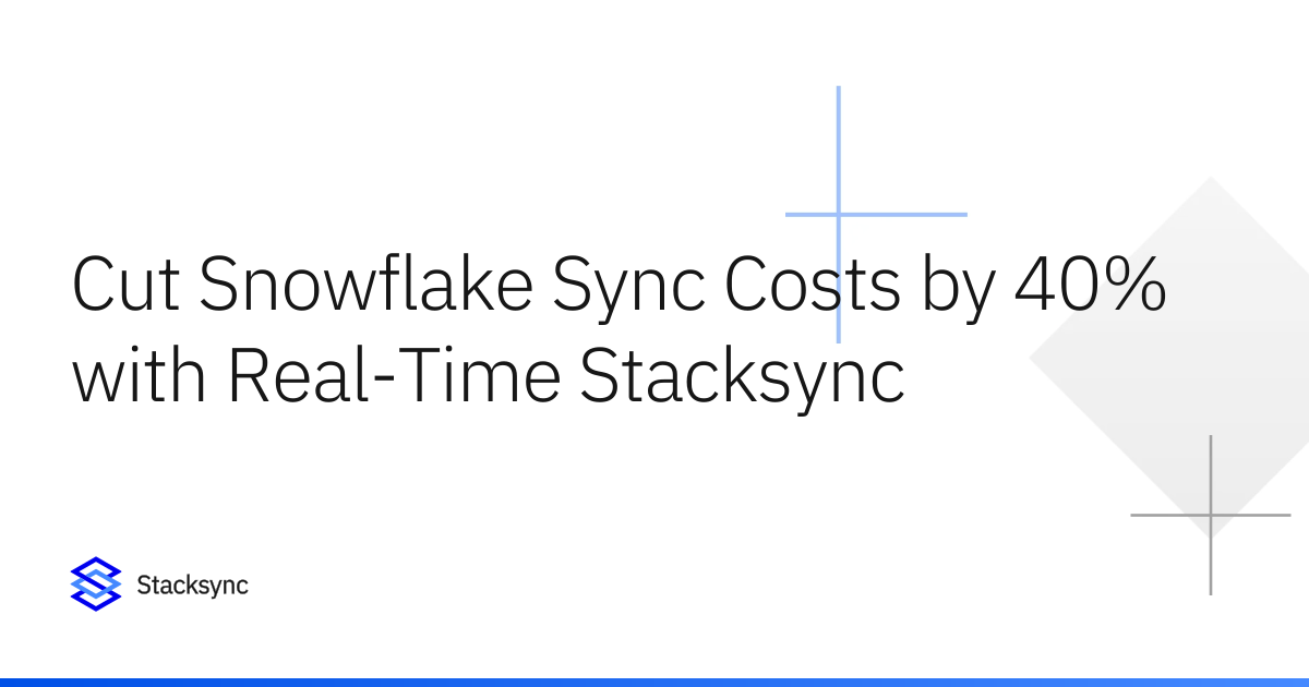 Cut Snowflake Sync Costs by 40% with Real-Time Stacksync