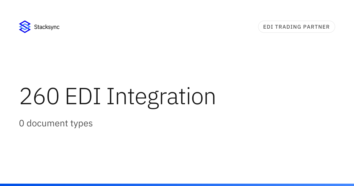260 EDI Integration | Stacksync