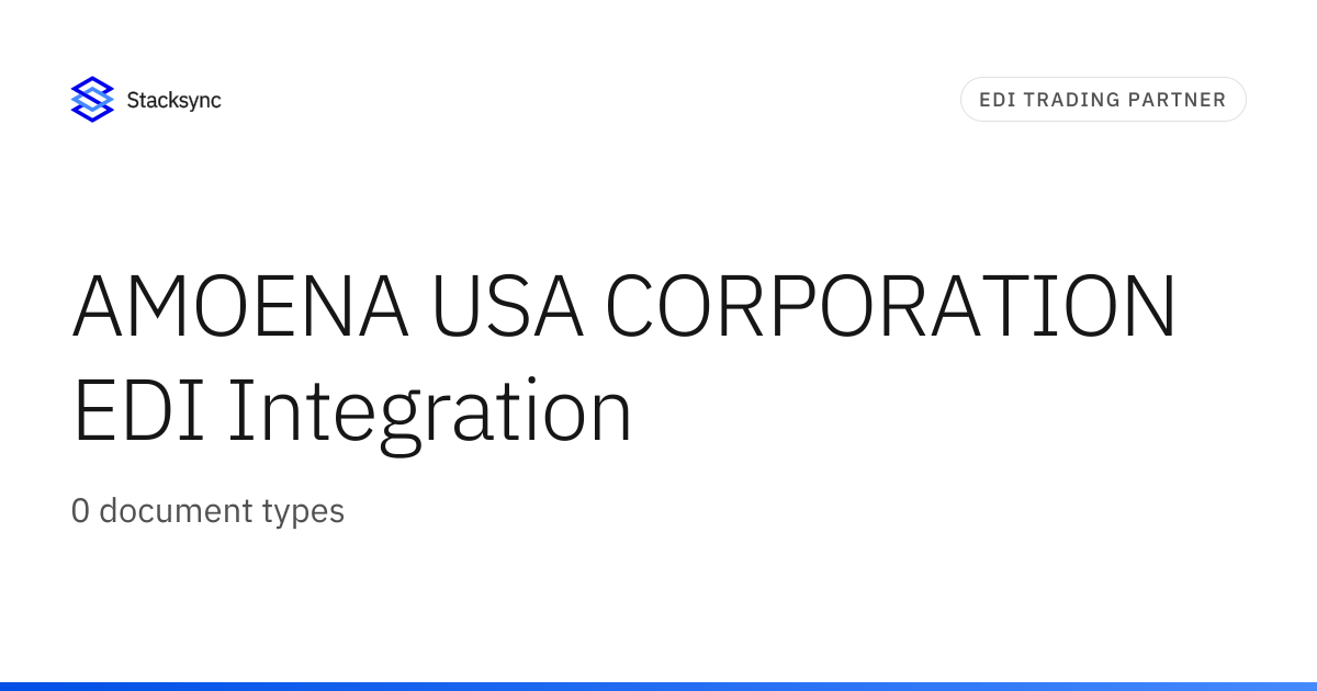 AMOENA USA CORPORATION EDI Integration | Stacksync