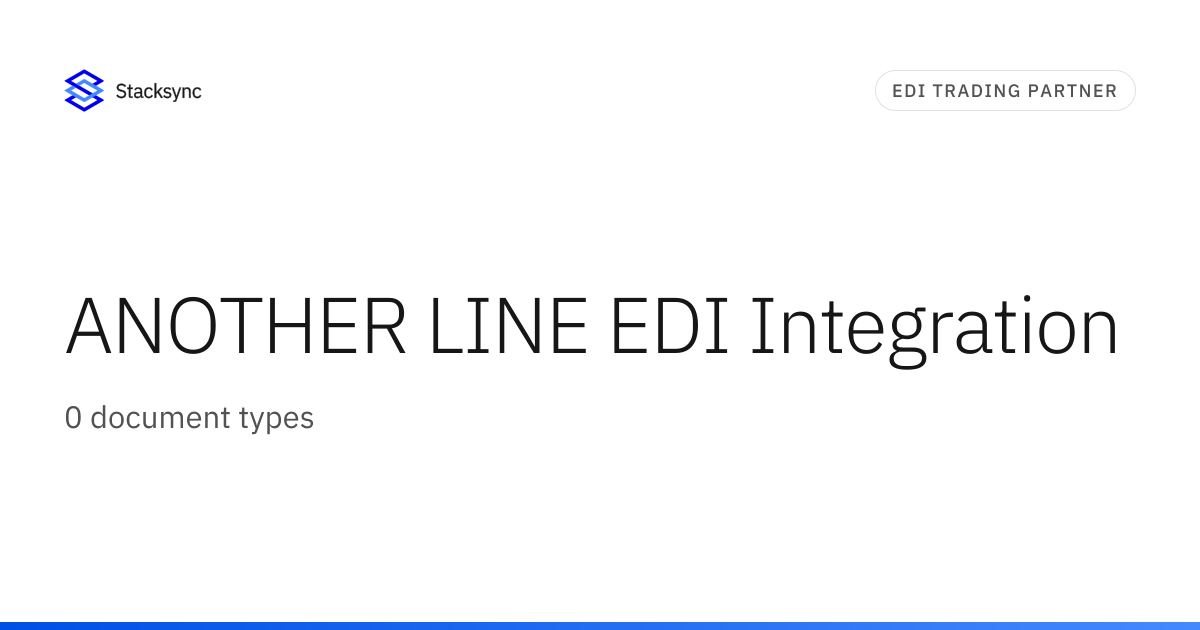 ANOTHER LINE EDI Integration | Stacksync