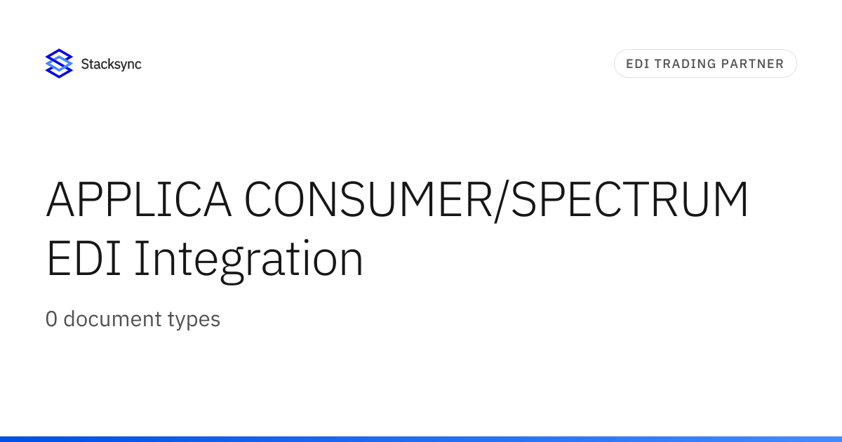 APPLICA CONSUMER/SPECTRUM EDI Integration | Stacksync