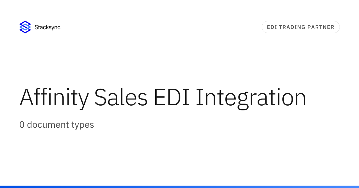Affinity Sales EDI Integration | Stacksync