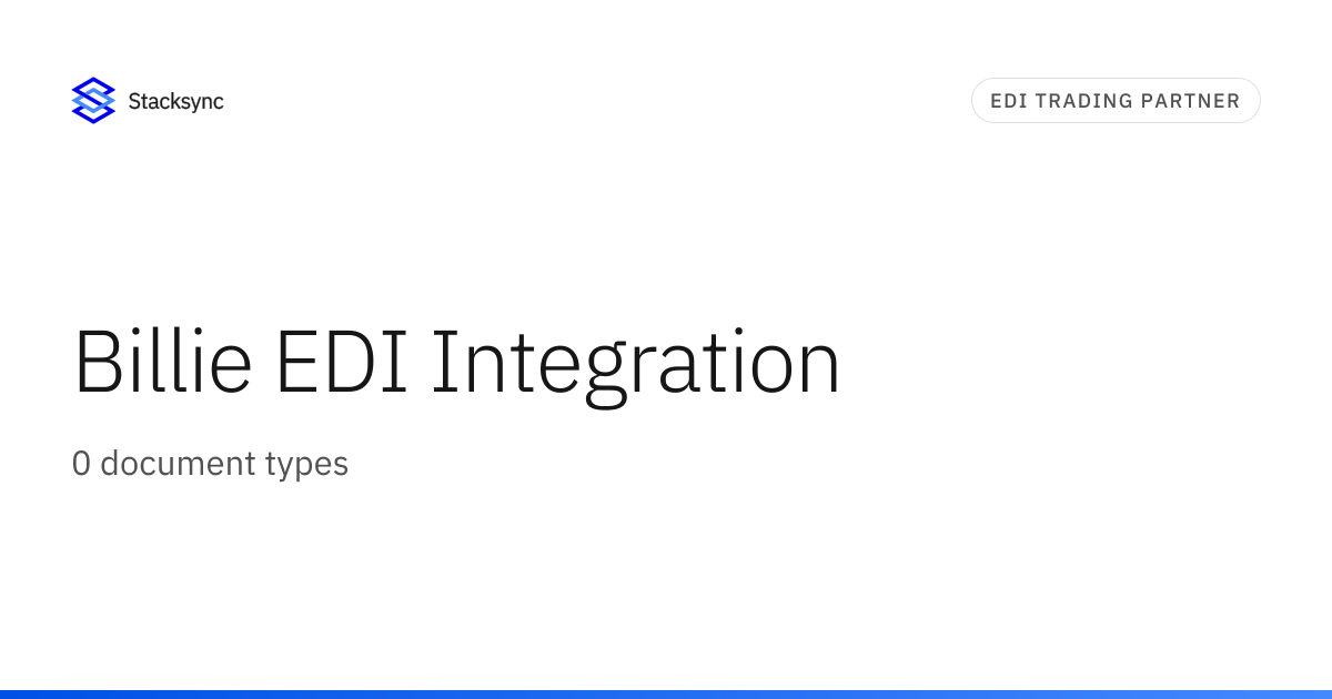 Billie EDI Integration | Stacksync