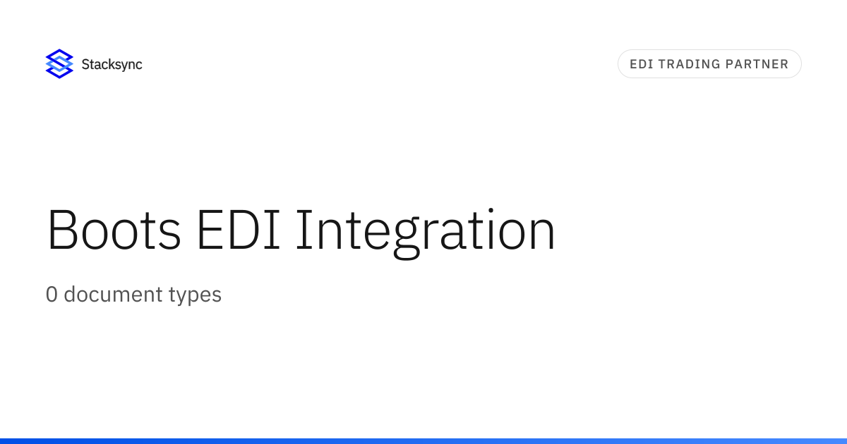 Boots EDI Integration | Stacksync
