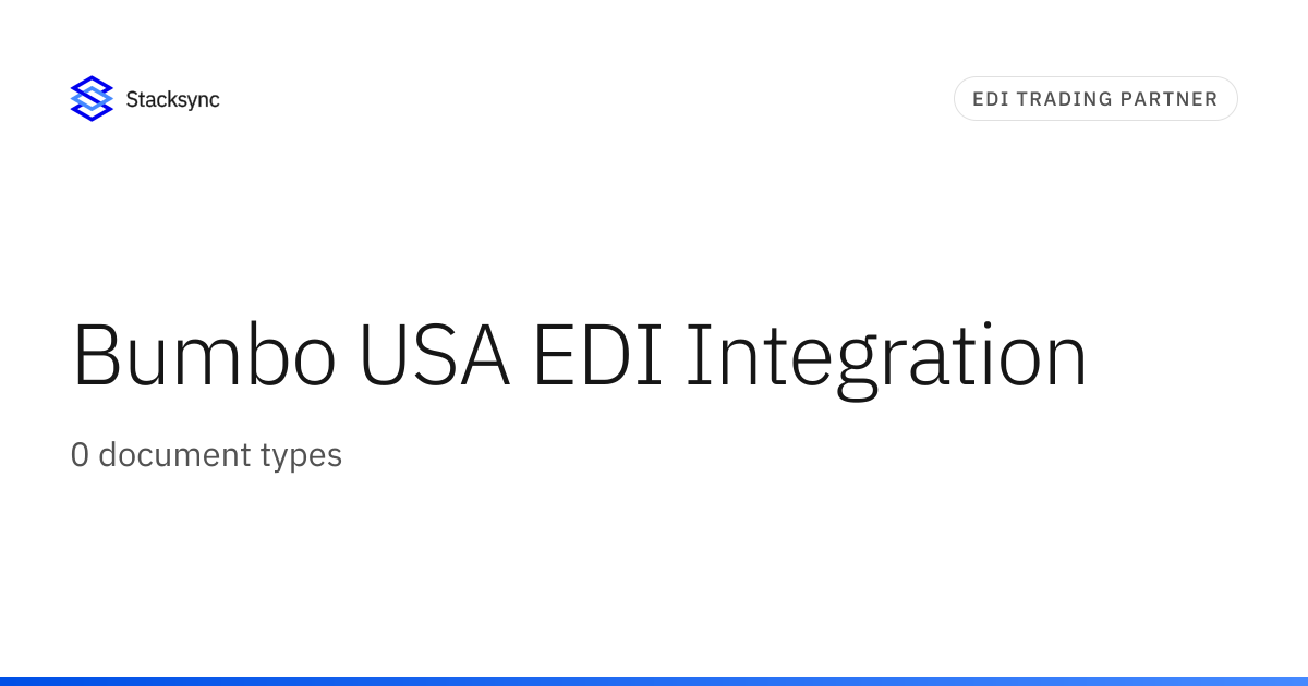 Bumbo USA EDI Integration | Stacksync