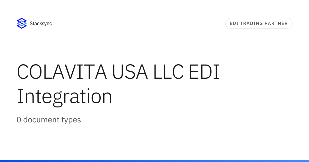 COLAVITA USA LLC EDI Integration | Stacksync