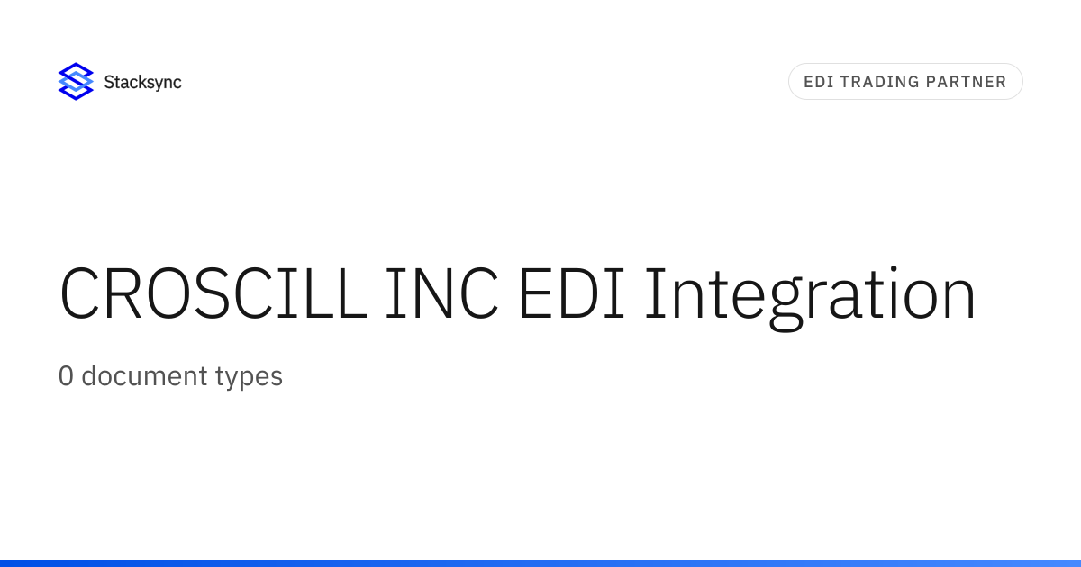 CROSCILL INC EDI Integration | Stacksync