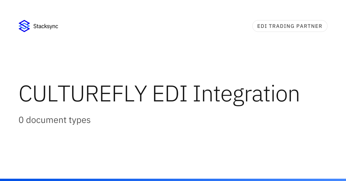 CULTUREFLY EDI Integration | Stacksync