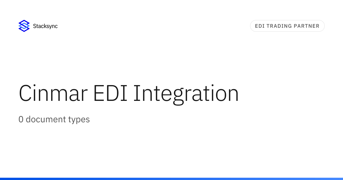 Cinmar EDI Integration | Stacksync