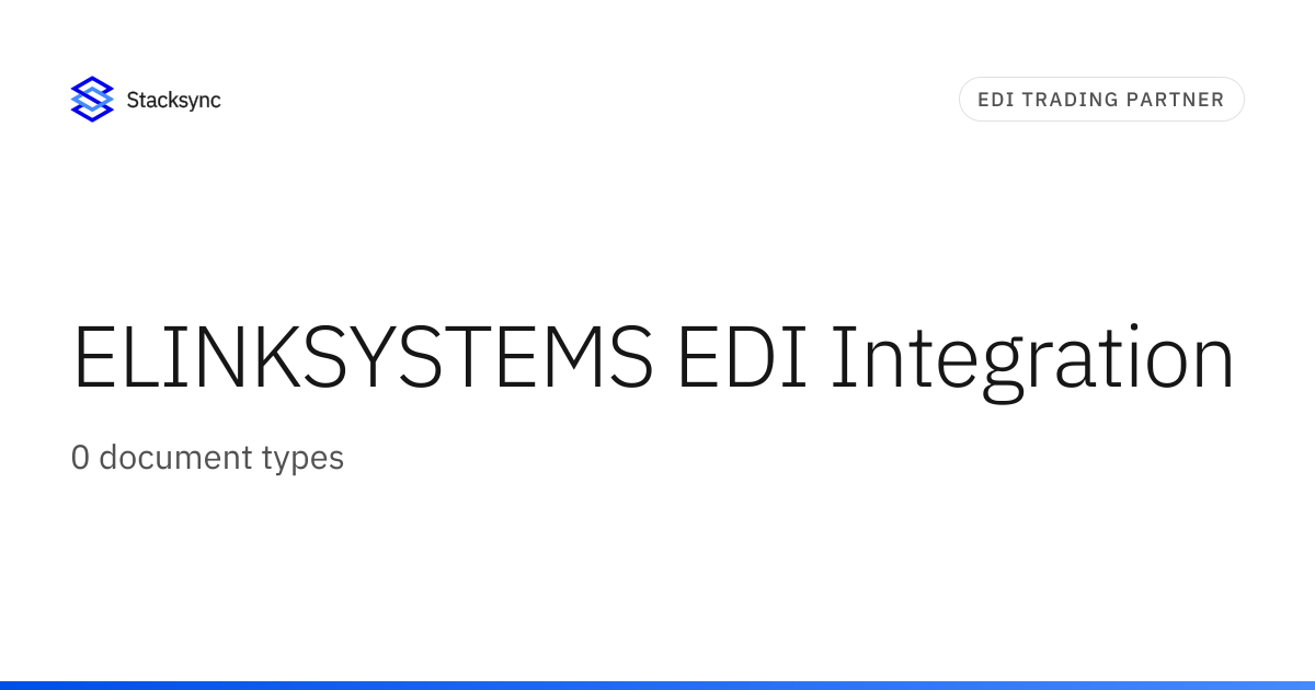 ELINKSYSTEMS EDI Integration | Stacksync