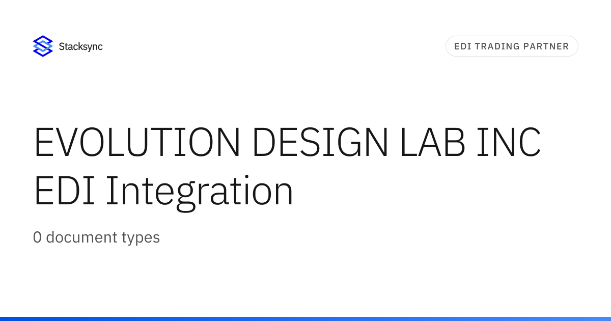 EVOLUTION DESIGN LAB INC EDI Integration | Stacksync