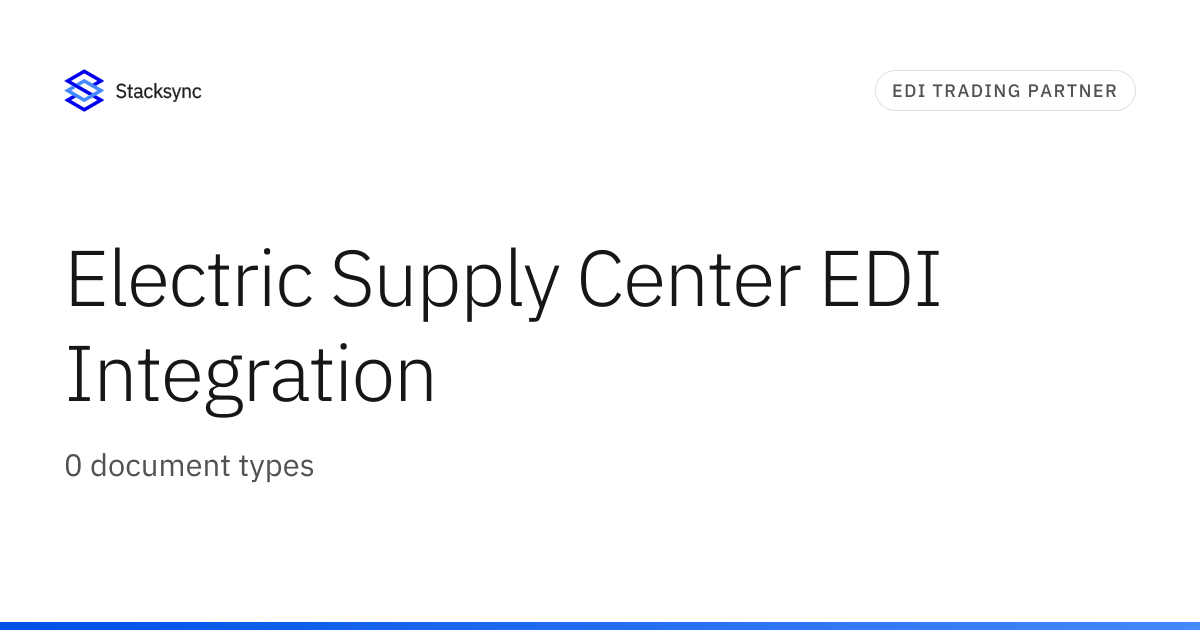Electric Supply Center EDI Integration | Stacksync