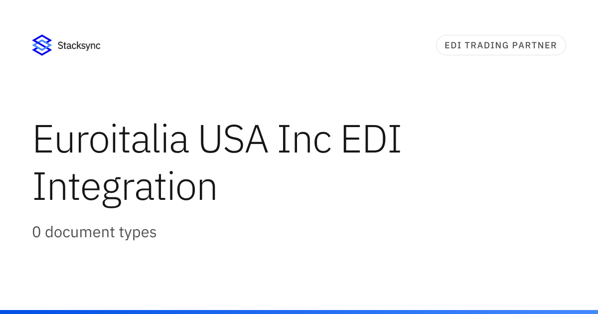 Euroitalia USA Inc EDI Integration | Stacksync