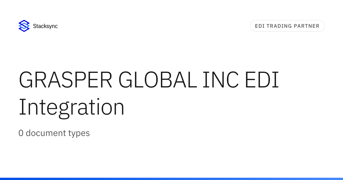 GRASPER GLOBAL INC EDI Integration | Stacksync