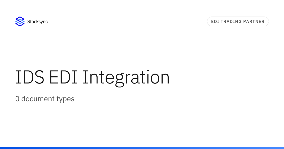 IDS EDI Integration | Stacksync