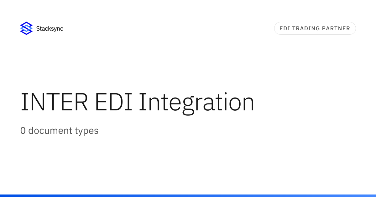 INTER EDI Integration | Stacksync
