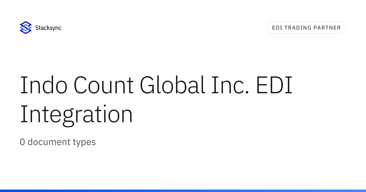 Indo Count Global Inc. EDI Integration | Stacksync