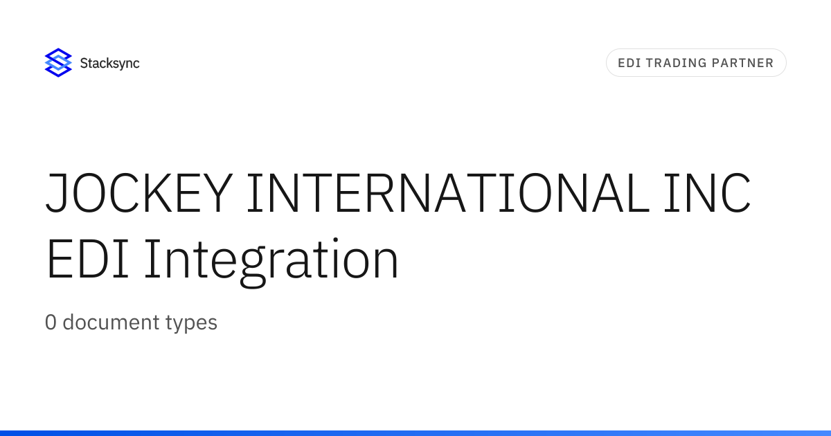 JOCKEY INTERNATIONAL INC EDI Integration | Stacksync