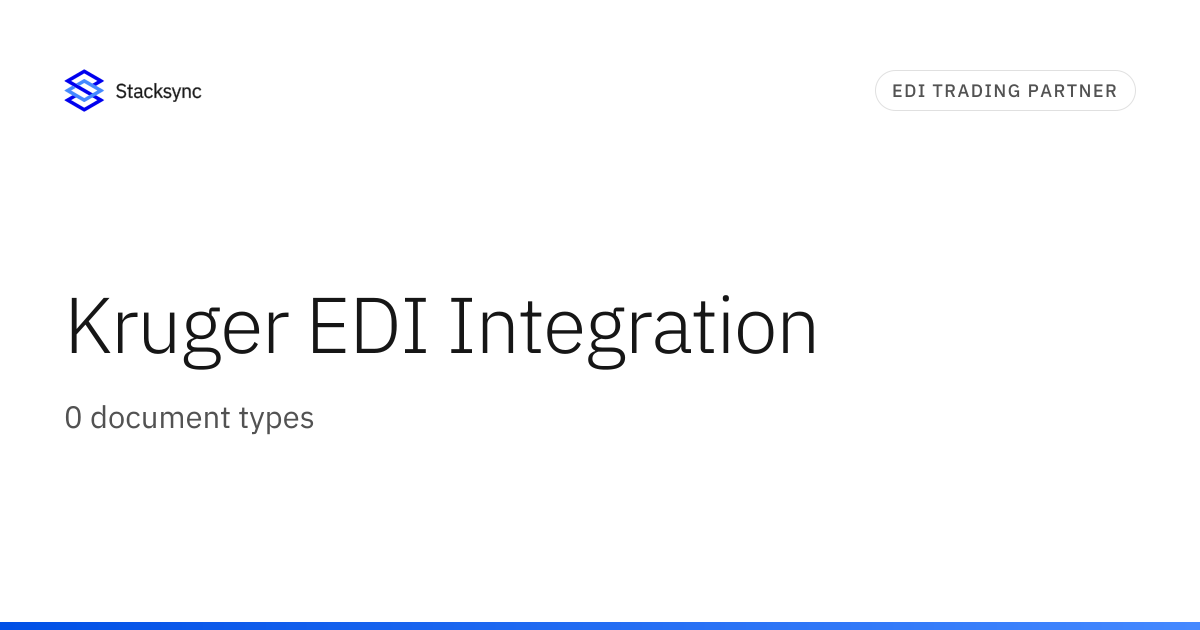 Kruger EDI Integration | Stacksync
