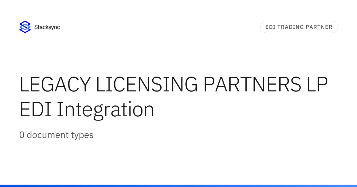LEGACY LICENSING PARTNERS LP EDI Integration | Stacksync