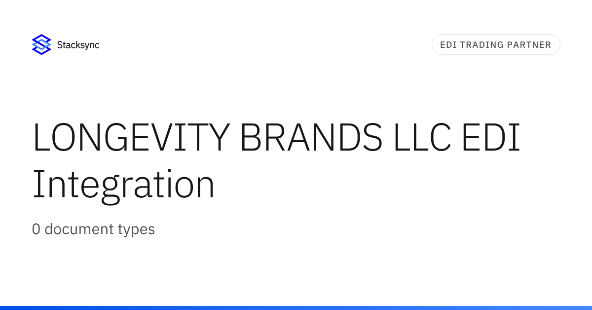 LONGEVITY BRANDS LLC EDI Integration | Stacksync