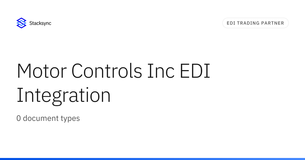 Motor Controls Inc EDI Integration | Stacksync