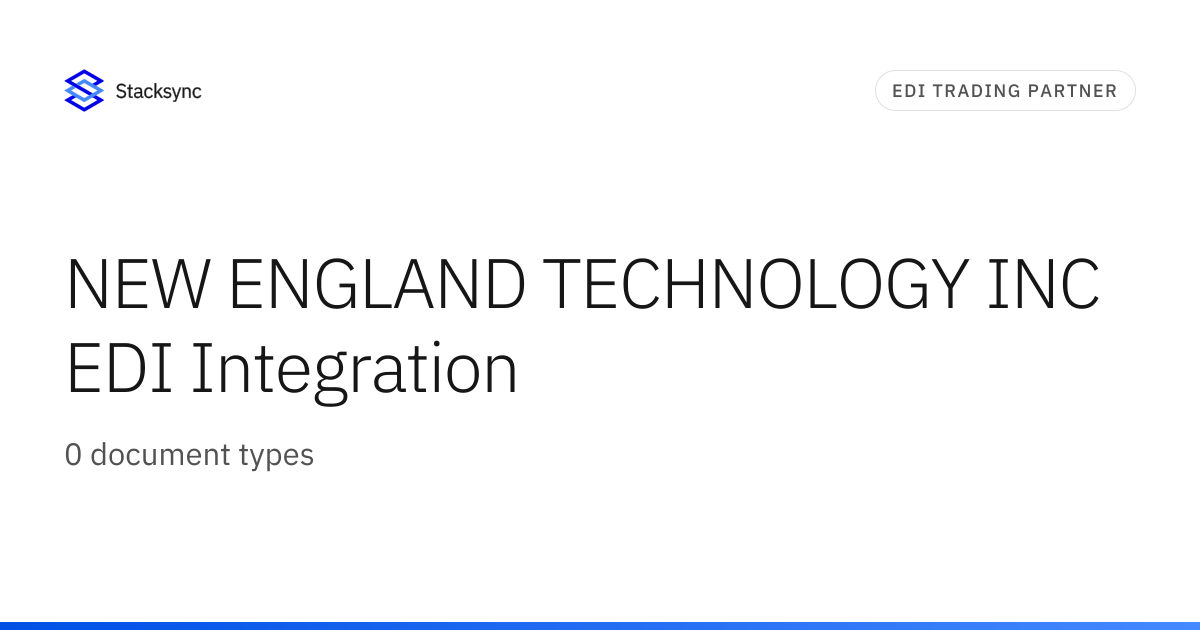 NEW ENGLAND TECHNOLOGY INC EDI Integration | Stacksync