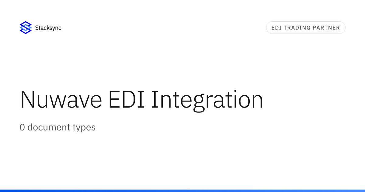 Nuwave EDI Integration | Stacksync