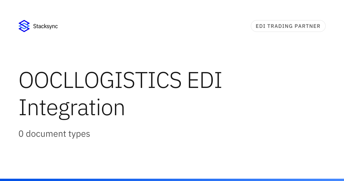 OOCLLOGISTICS EDI Integration | Stacksync
