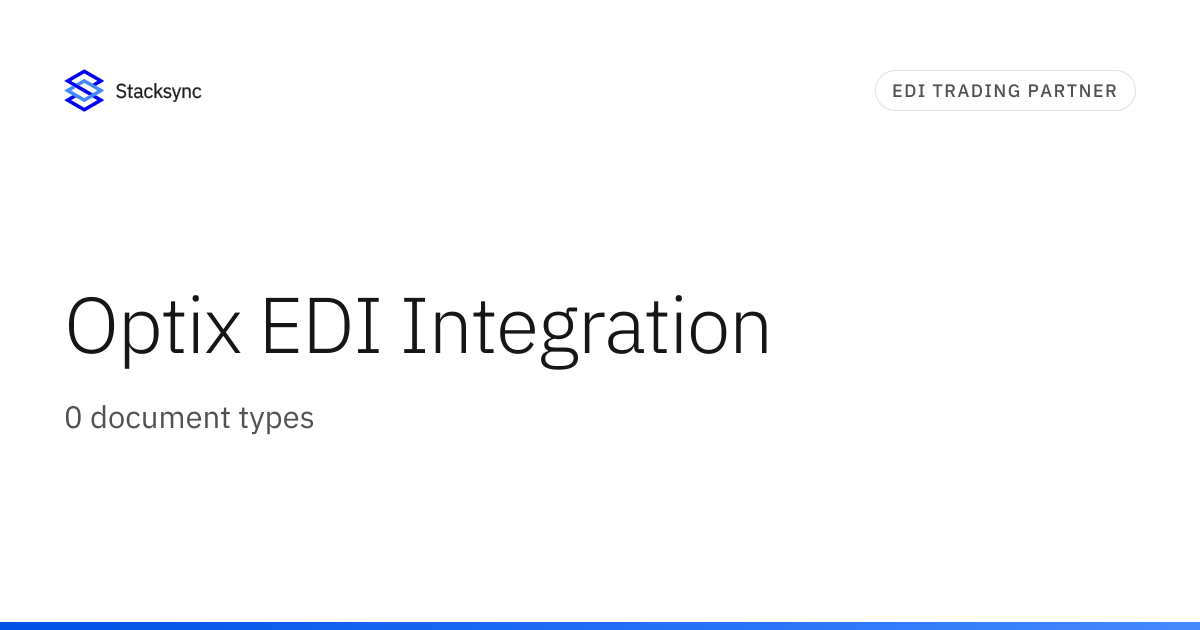 Optix EDI Integration | Stacksync
