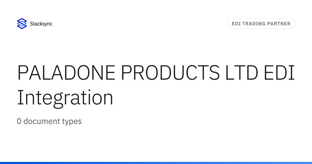 PALADONE PRODUCTS LTD EDI Integration | Stacksync