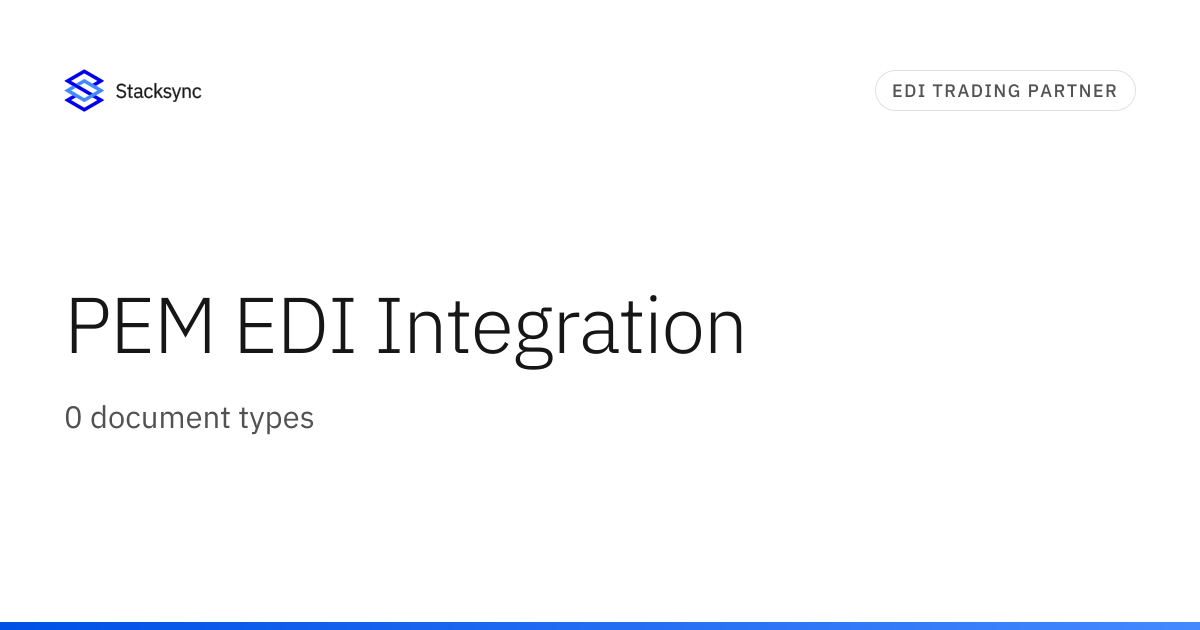 PEM EDI Integration | Stacksync