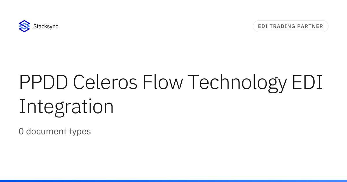 PPDD Celeros Flow Technology EDI Integration | Stacksync