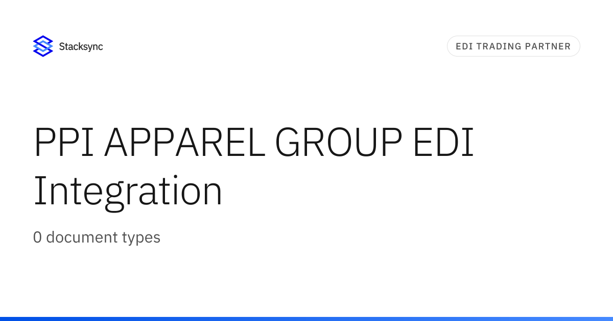PPI APPAREL GROUP EDI Integration | Stacksync