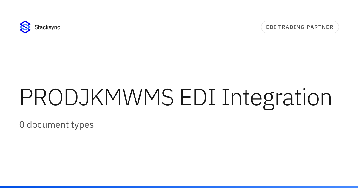 PRODJKMWMS EDI Integration | Stacksync