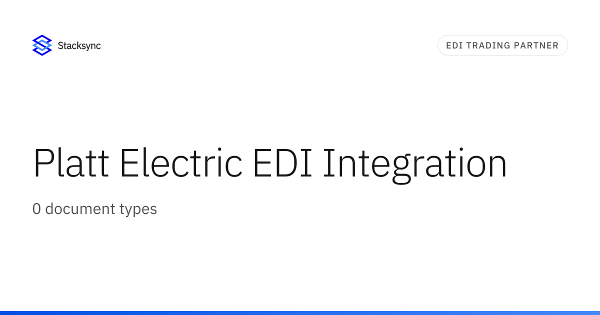Platt Electric EDI Integration | Stacksync