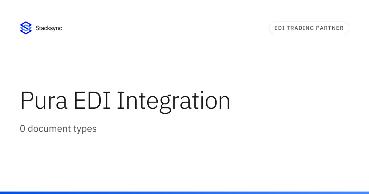 Pura EDI Integration | Stacksync