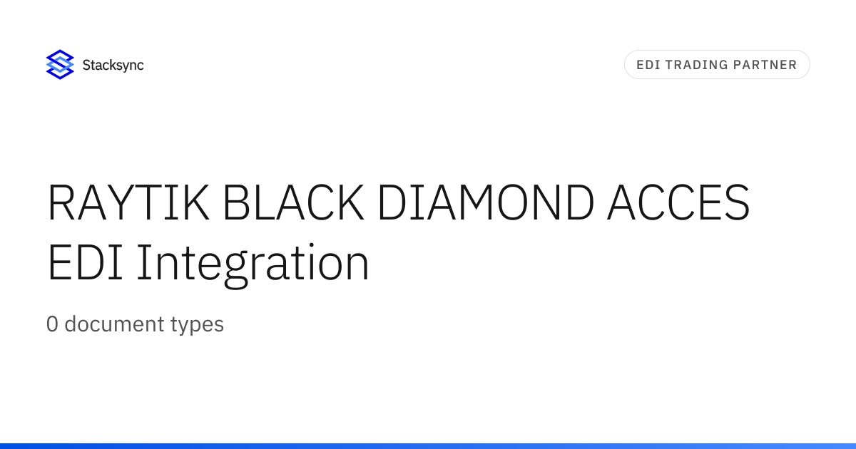 RAYTIK BLACK DIAMOND ACCES EDI Integration | Stacksync