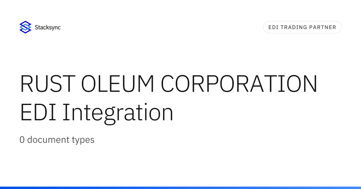 RUST OLEUM CORPORATION EDI Integration | Stacksync