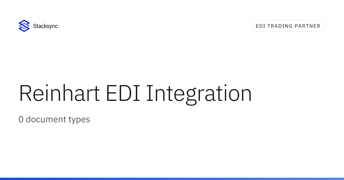 Reinhart EDI Integration | Stacksync