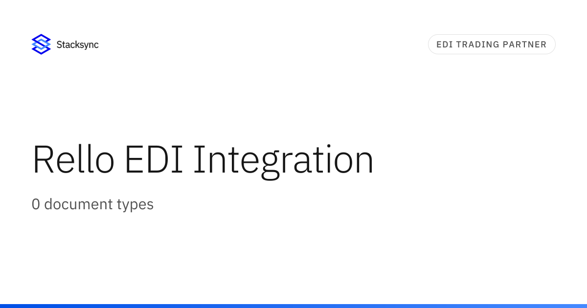 Rello EDI Integration | Stacksync