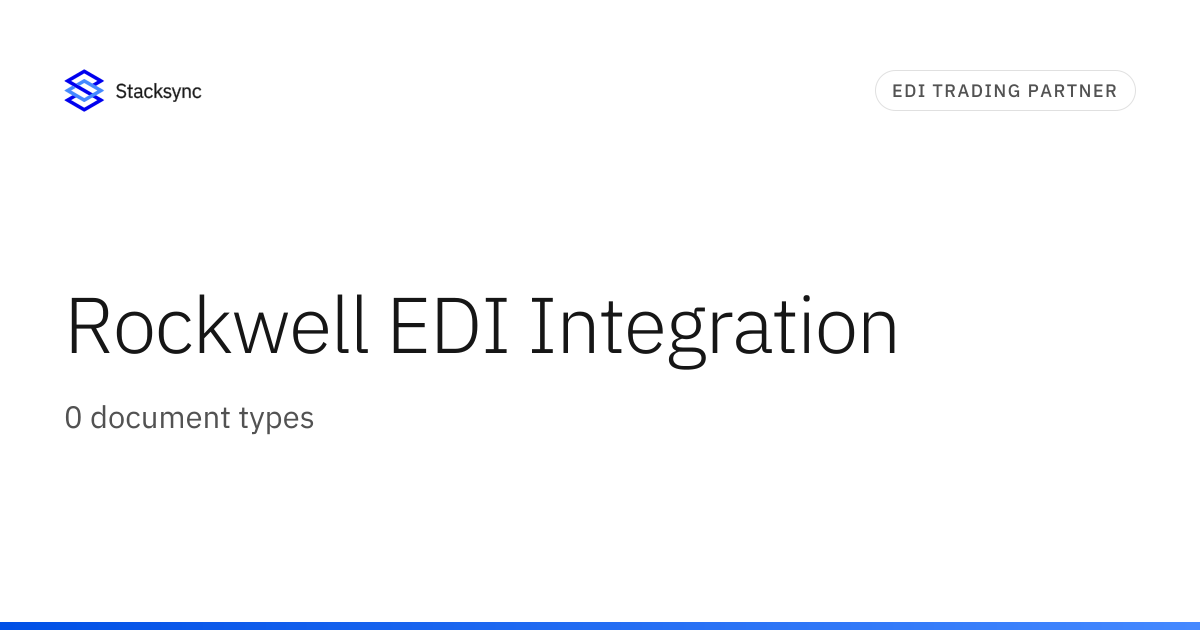 Rockwell EDI Integration | Stacksync