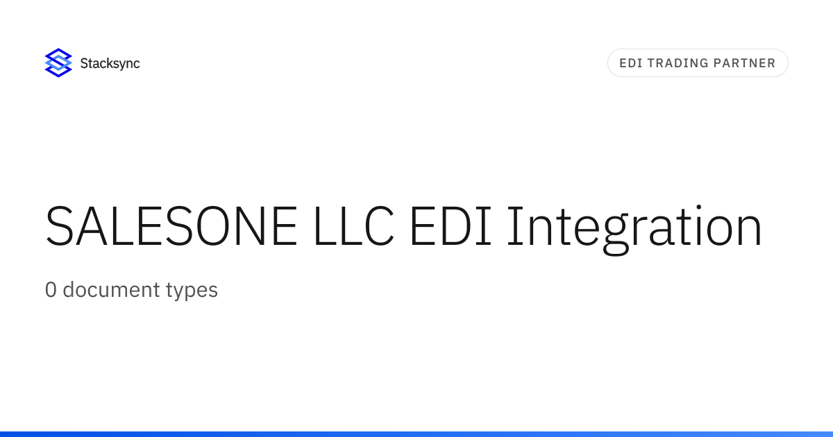 SALESONE LLC EDI Integration | Stacksync