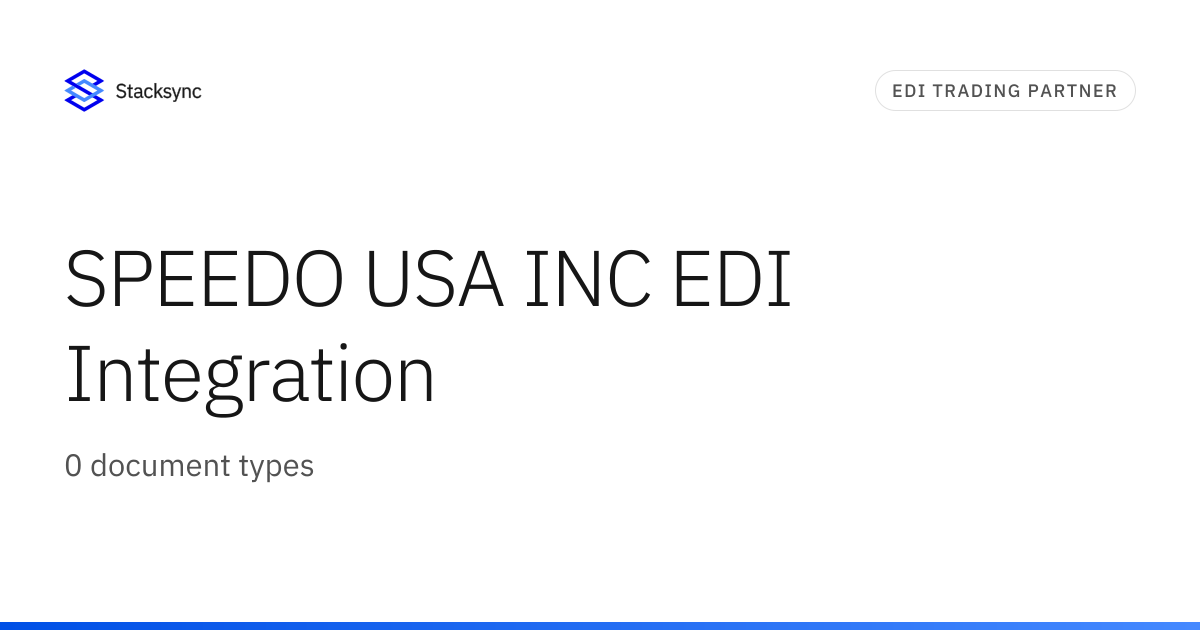 SPEEDO USA INC EDI Integration | Stacksync