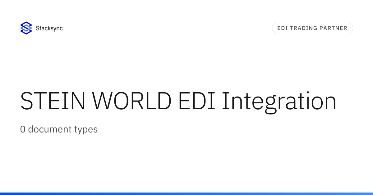 STEIN WORLD EDI Integration | Stacksync