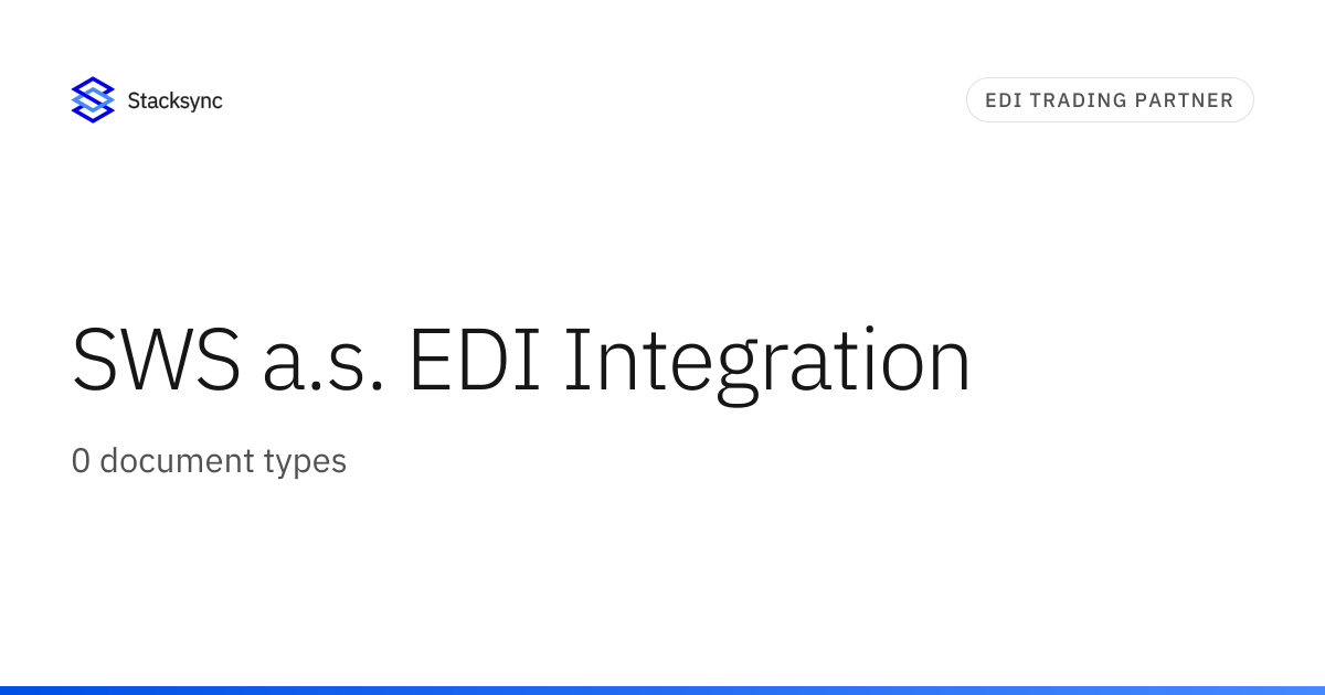 SWS a.s. EDI Integration | Stacksync