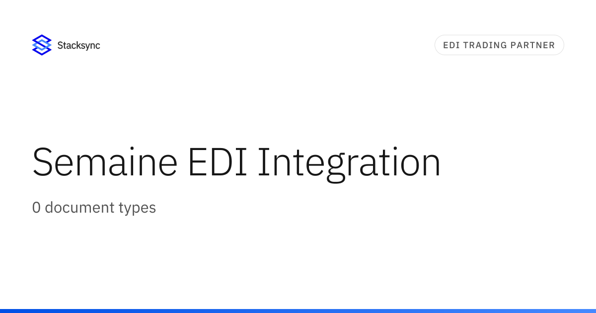 Semaine EDI Integration | Stacksync