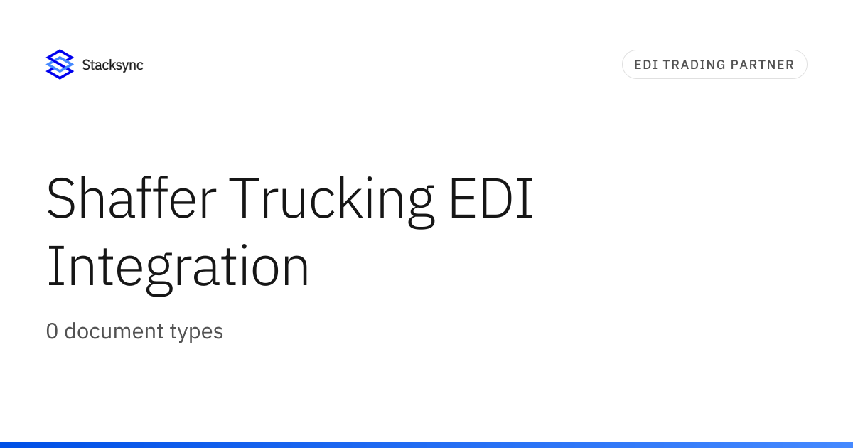 Shaffer Trucking EDI Integration | Stacksync