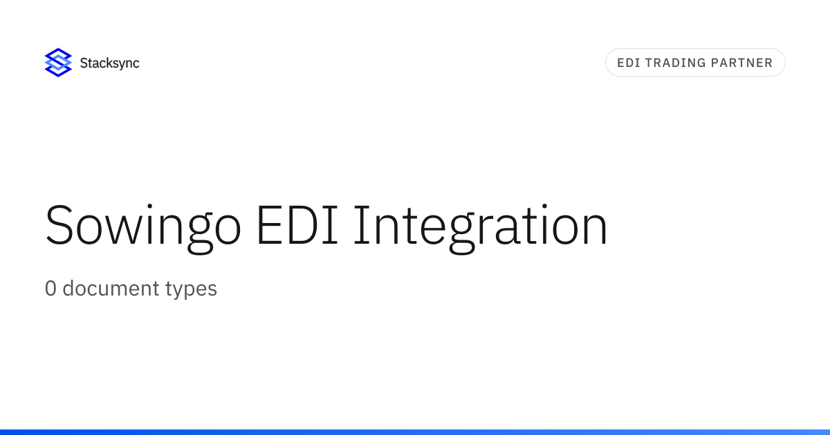 Sowingo EDI Integration | Stacksync