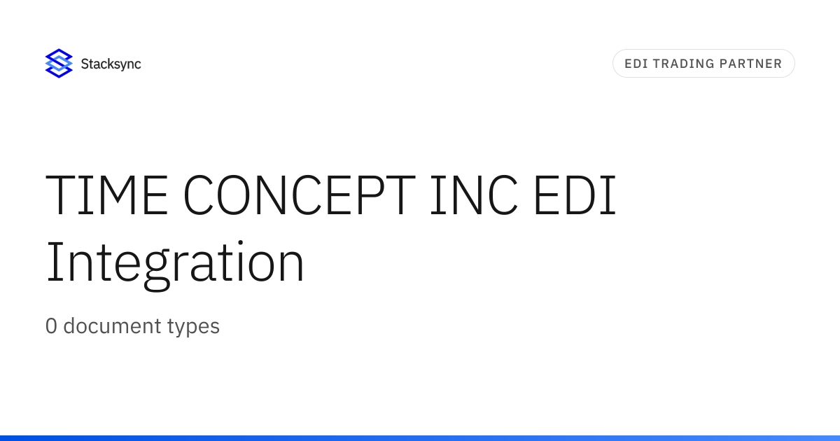 TIME CONCEPT INC EDI Integration | Stacksync